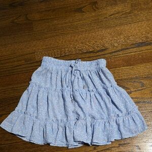 Princess Polly Light Blue Floral A-Line Skirt